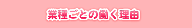 業種ごとの働く理由